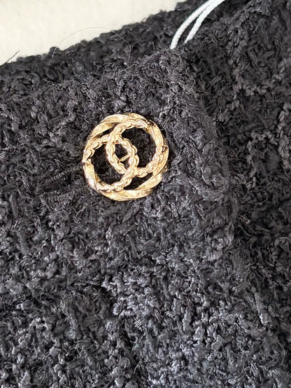 Chanel 23B Black Tweed Shorts