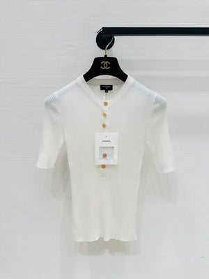 Chanel 26B white silk top