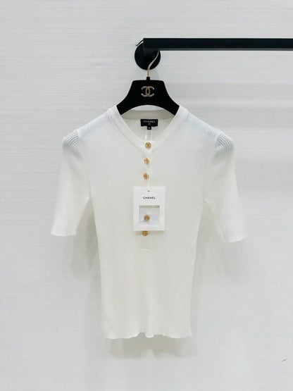 Chanel 26B white silk top