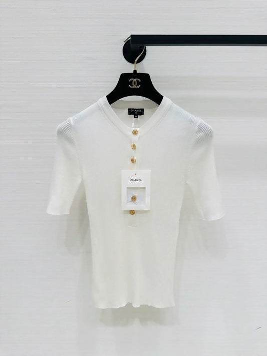 Chanel 26B white silk top
