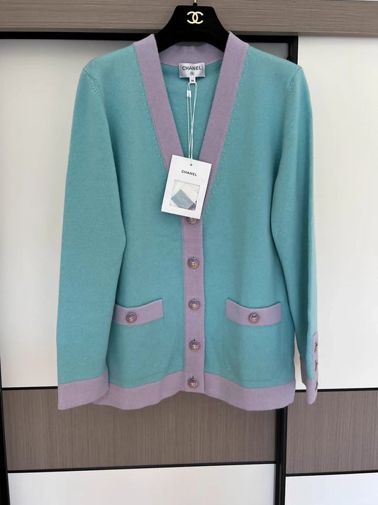 Chanel 24C Pink and Purple Cardigan,