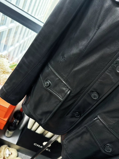 Dior black leather jacket