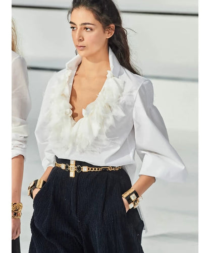 Chanel 20K white feather shirt