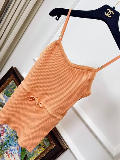Chanel 24A orange knit top