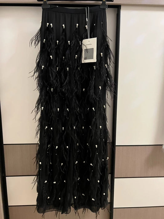 Chanel 24C silk feather skirt