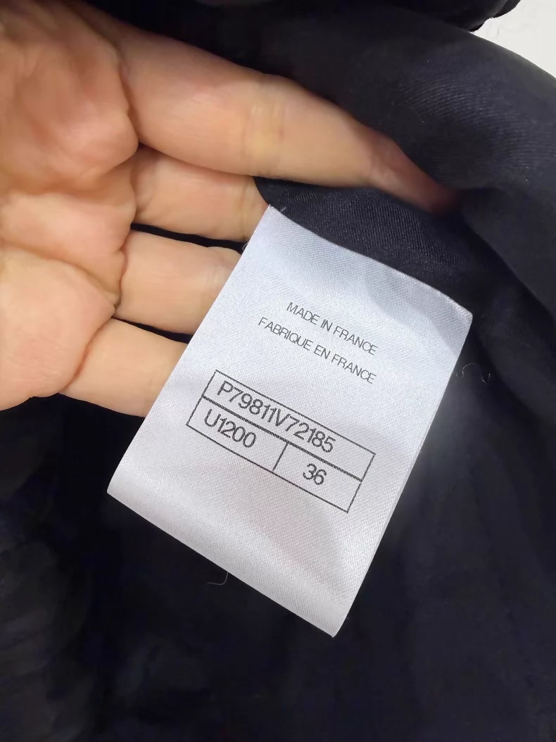 Chanel 25A Black Four-Pocket Tweed Oversized Jacket