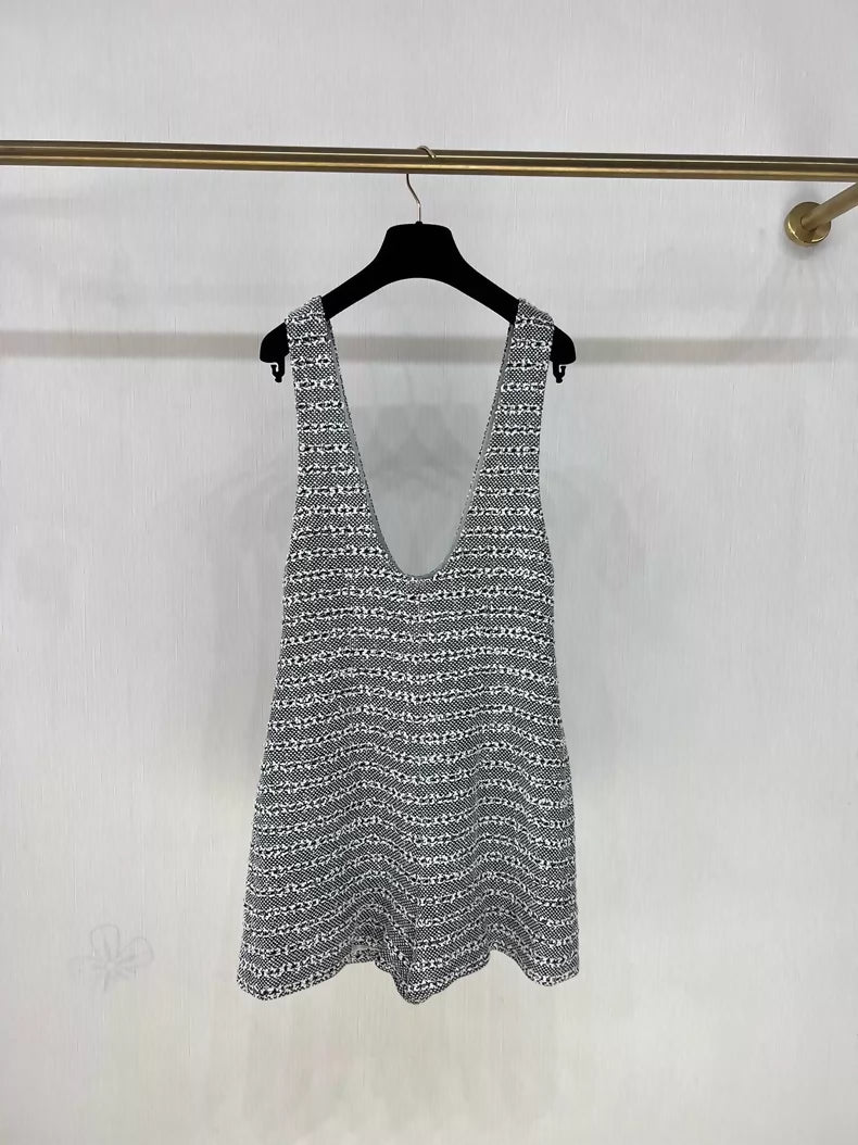 Chanel 24P striped grey jumpsuit