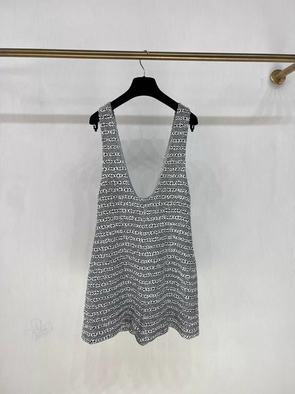 Chanel 24P striped grey jumpsuit