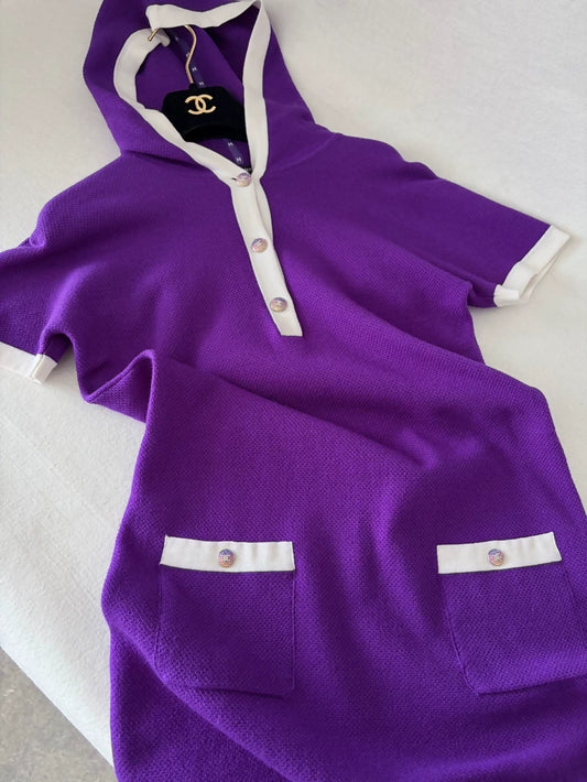 Chanel 24C Purple Hooded Dress