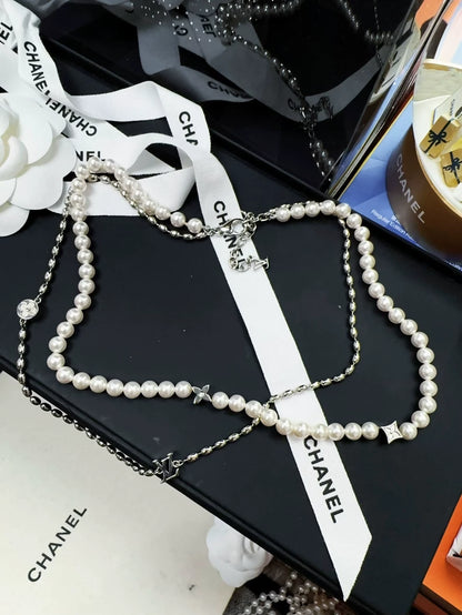 Louis Vuitton Double Layer Pearl Necklace