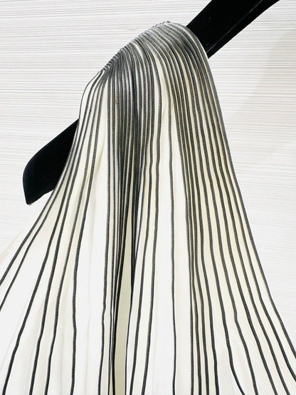 Chanel 24s pleated off-the-shoulder silk top