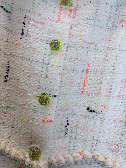 Chanel 24C runway colourful sequined tweed dress
