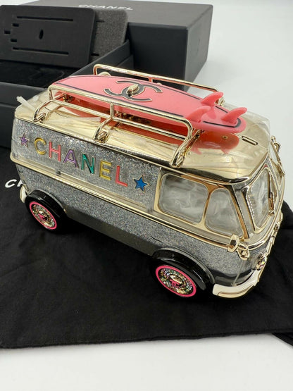 Chanel 2024 Glitter Lucite, Multicolor Rhinestone & Enamel Hollywood Mini Van