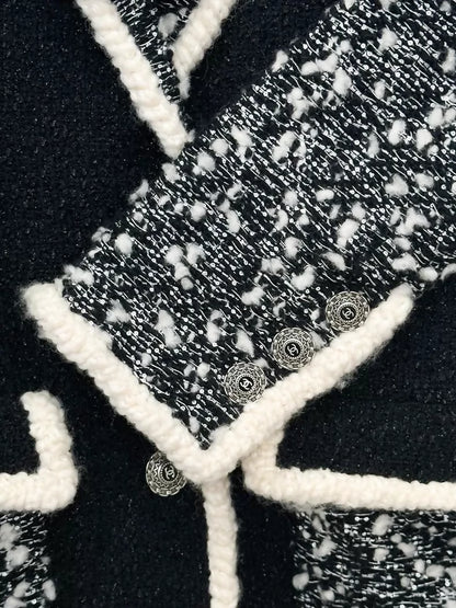 Chanel 19K black/grey/ecru tweed jacket