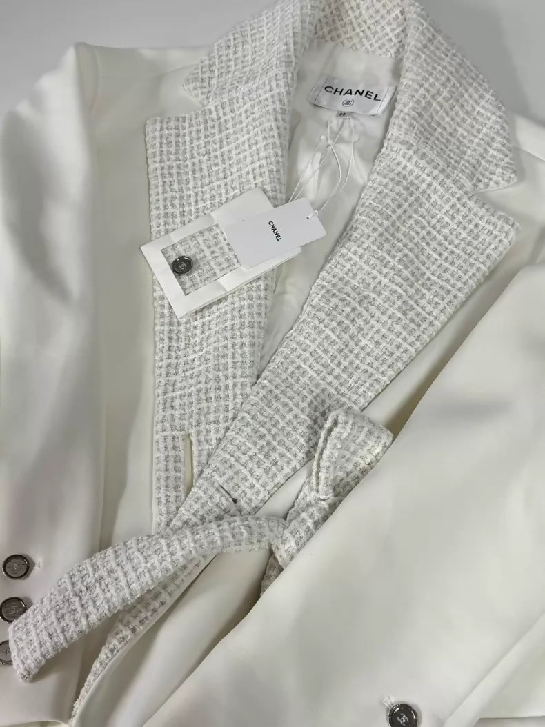 Chanel 25C White Long Coat