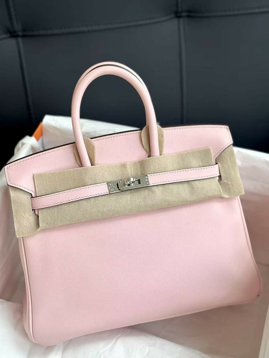 Hermès Birkin 25 Rose Sakura Swift Leather with Palladium Hardware