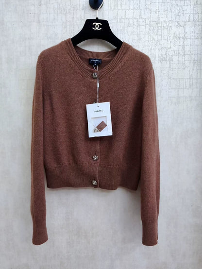 Chanel 24A brown cashmere cardigan