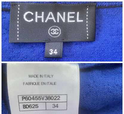 Chanel 19C La Pausa Runway Blue Blouse Top Shirt FR 34