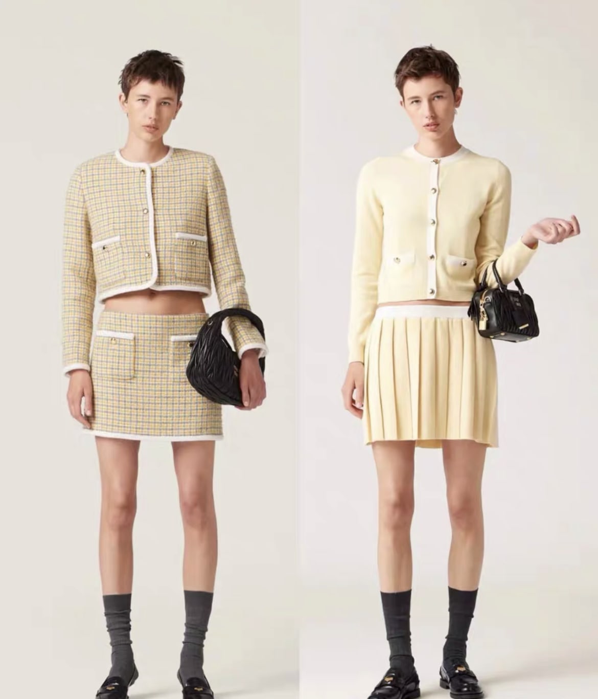 MIU MIU 24ss Single-breasted bouclé jacket – Wararni.com