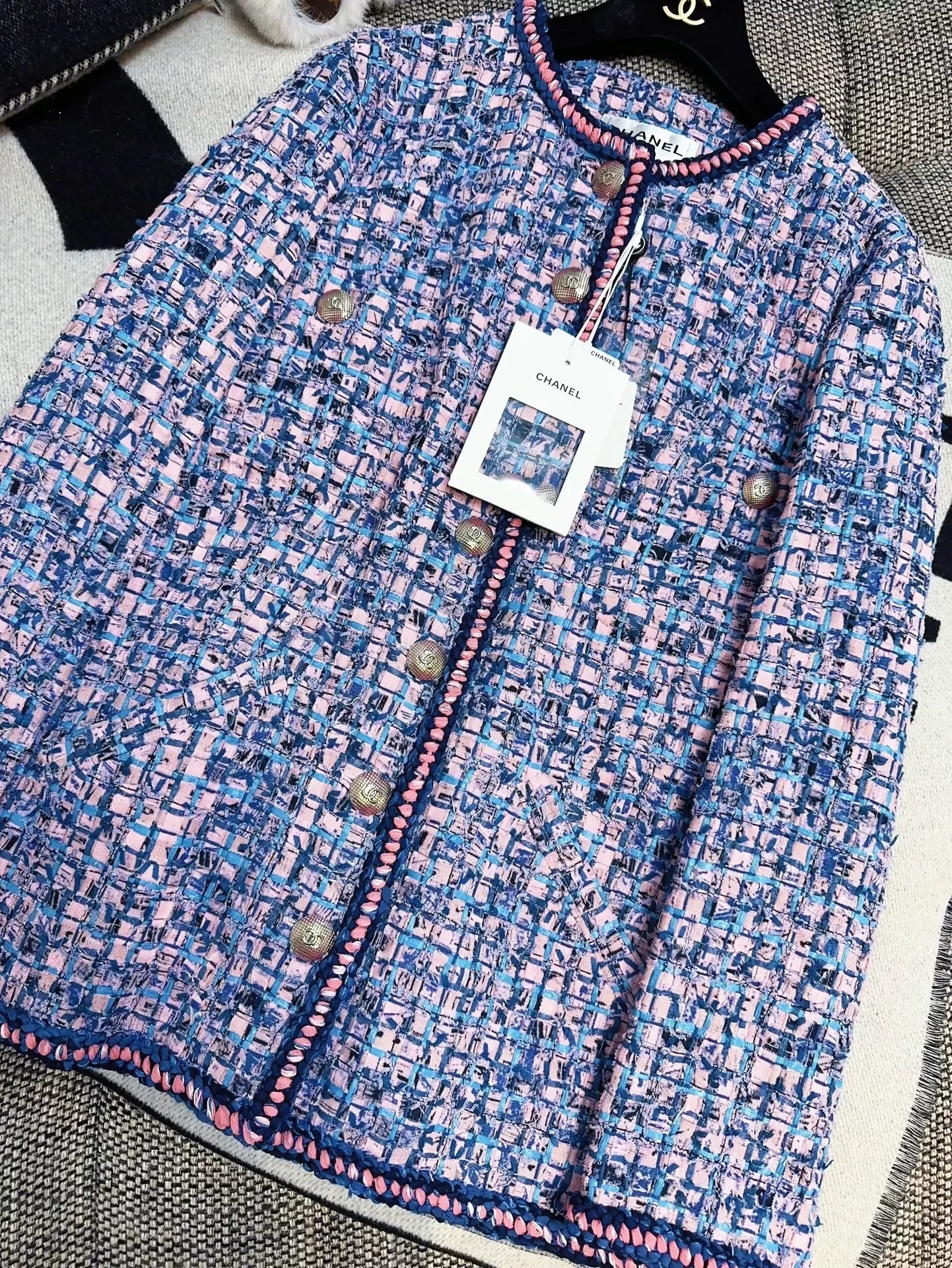 Chanel 21P blue tweed jacket