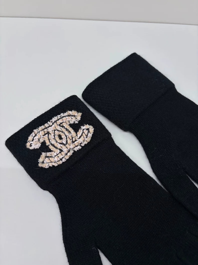 Chanel Black Cashmere Gloves