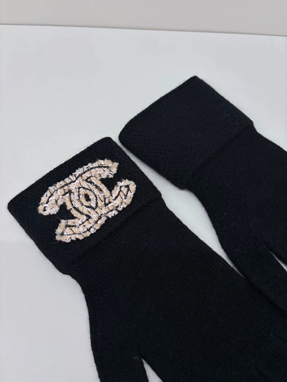 Chanel Black Cashmere Gloves