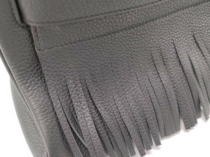 Hermes Vintage Kelly shoulder black Fringe
