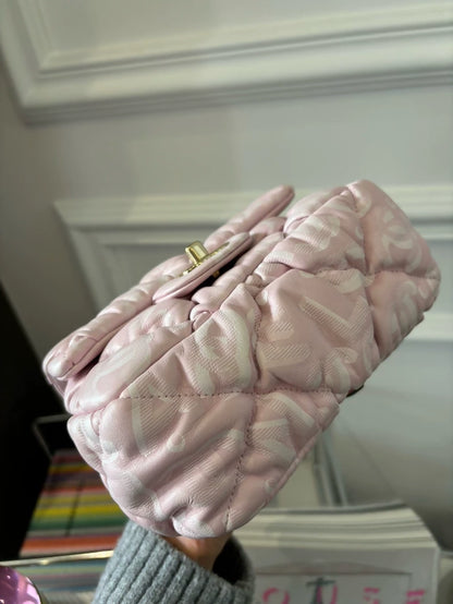 Chanel 22N Coco Neige pink mini square flap bag