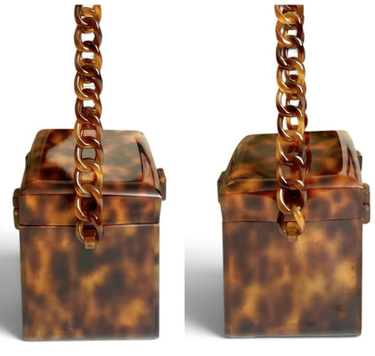 Chanel 1994-1996 Tortoiseshell Plexiglass Mini Box Vanity Bag extra rare
