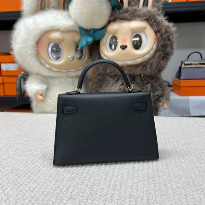 Hermès mini Kelly 20 black Epsom leather Gold Hardware