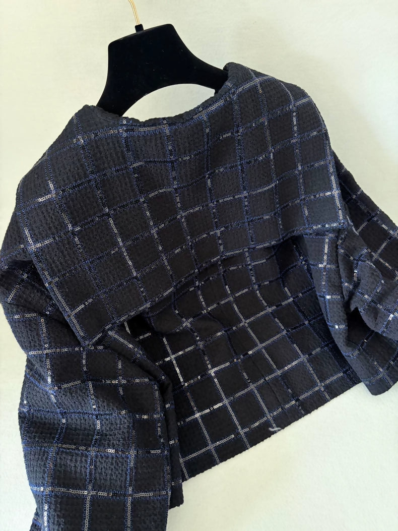Chanel 24S Dark Blue Sequined jacket