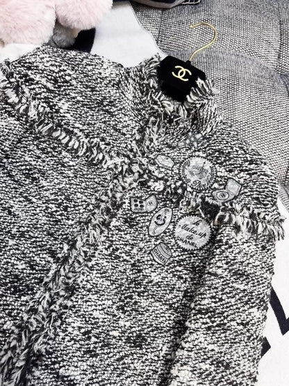 Chanel 04A black and white tweed jacket