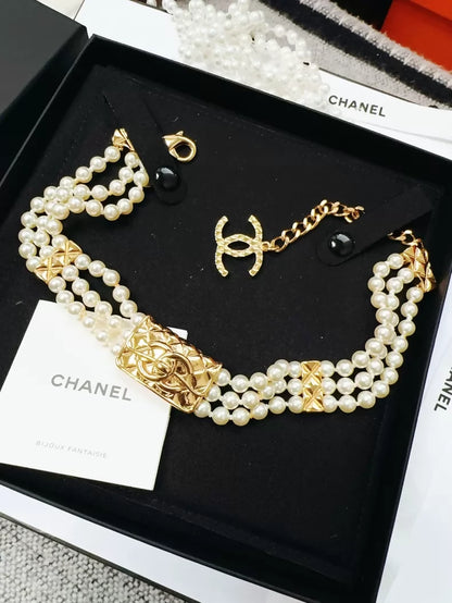 Chanel 23k pearl necklace
