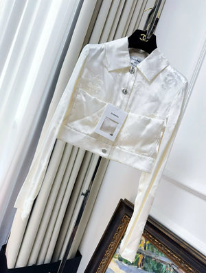 Chanel 22A white silk jacket