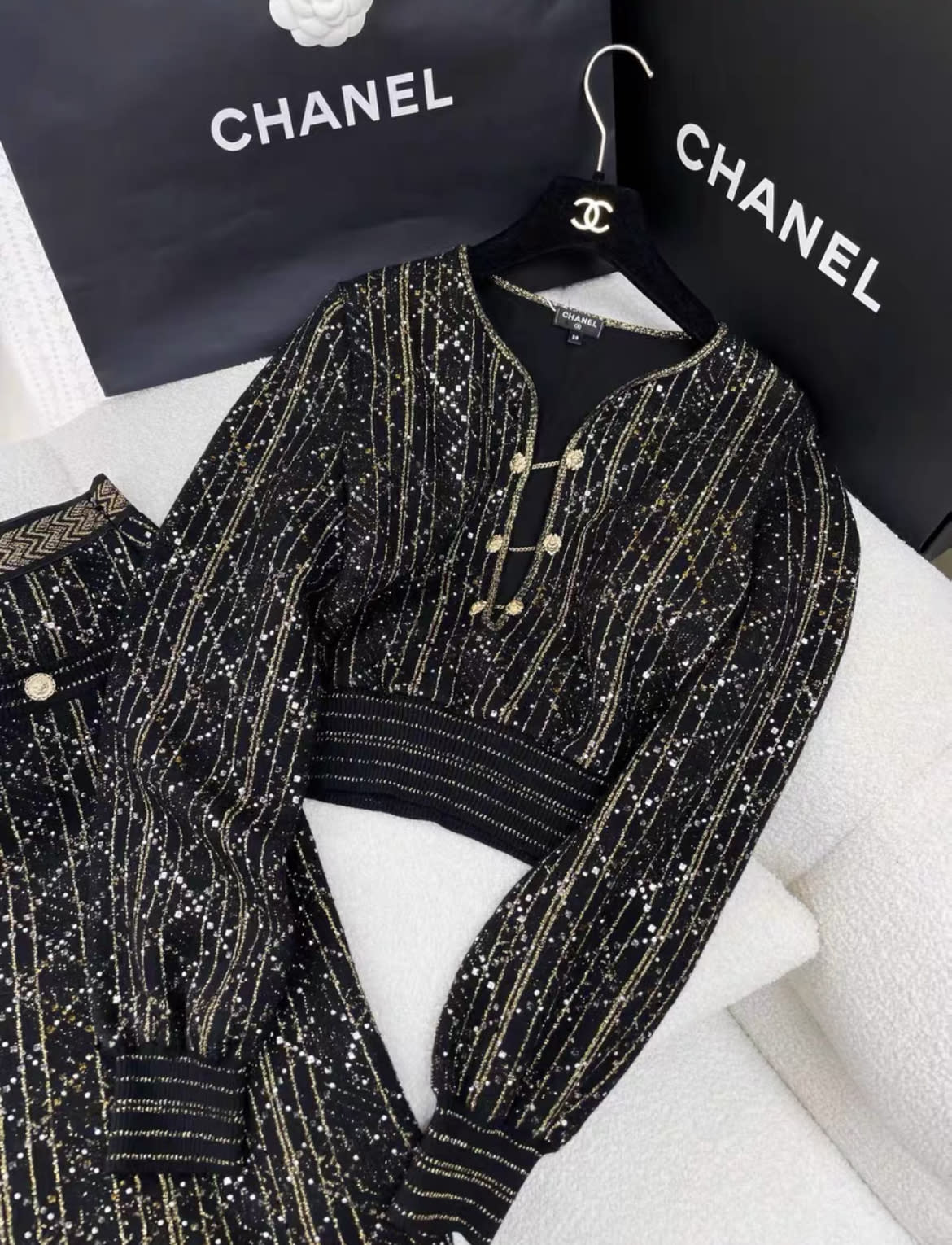 Chanel 20A high end set of top size 38 and skirt size 36