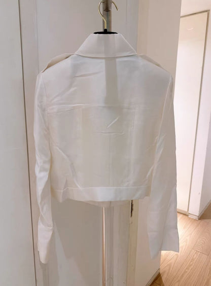 Chanel 19 white silk jacket