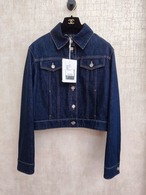 Chanel 25c dark blue denim jacket