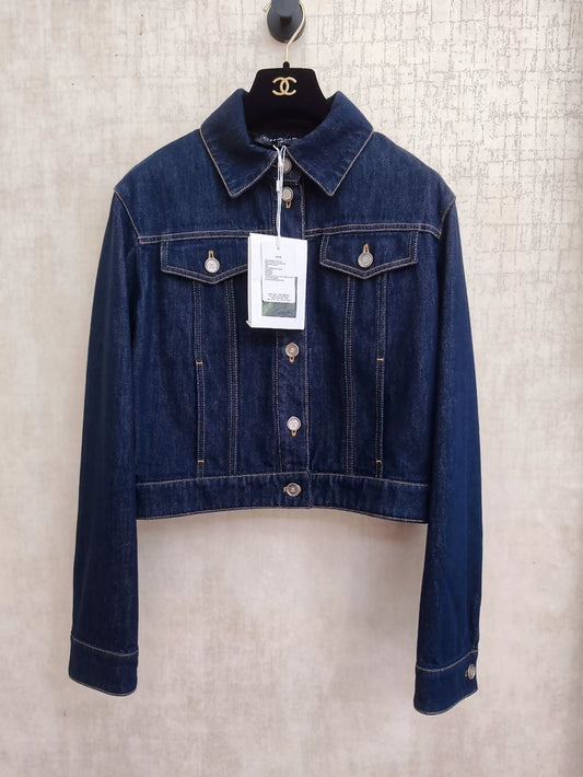 Chanel 25c dark blue denim jacket
