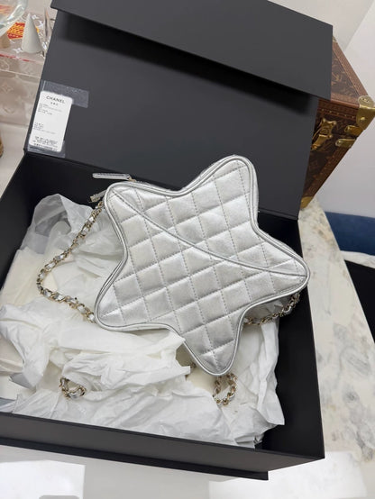 Chanel 24C Silver Star Chain Bag