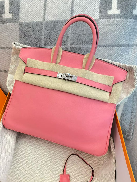 Hermes Birkin 25 rose lipstick swift leather palladium hardware