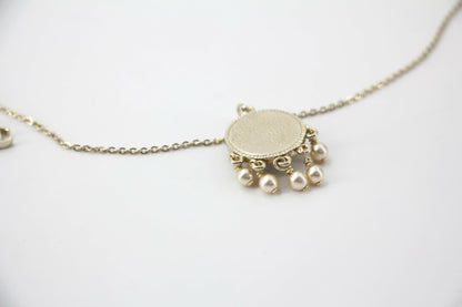 Chanel Vintage 07P Gripoix Red, Green and Yellow Gemstone Pendant Necklace