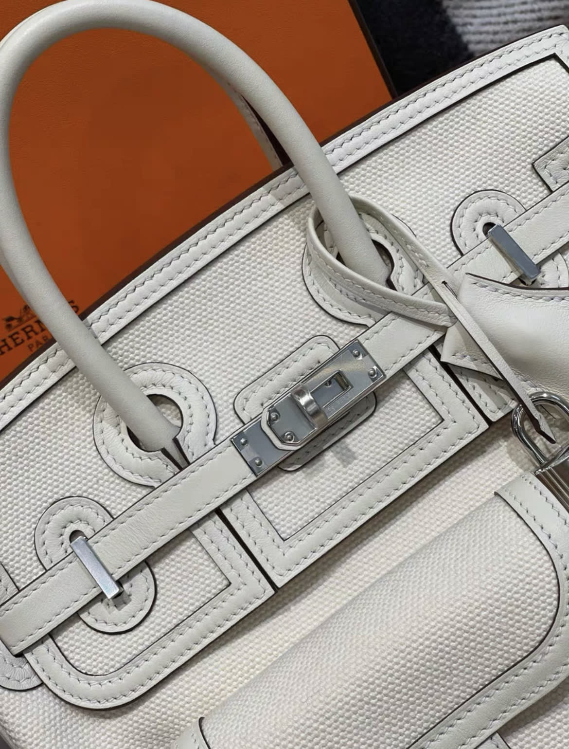 Hermes birkin 25 cream white cargo U stamp