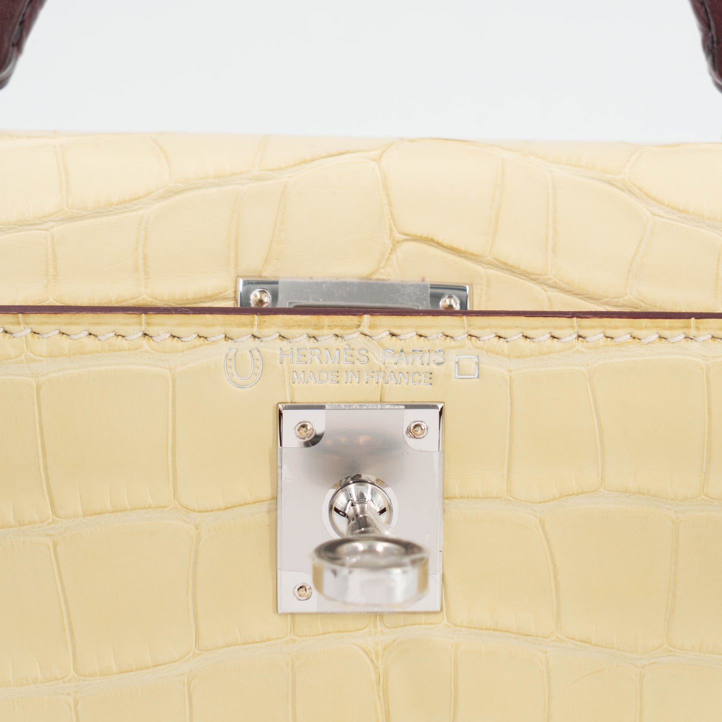 Hermes Mini Kelly 20 Rouge Sellier Vanille Matte Alligator Palladium hardware