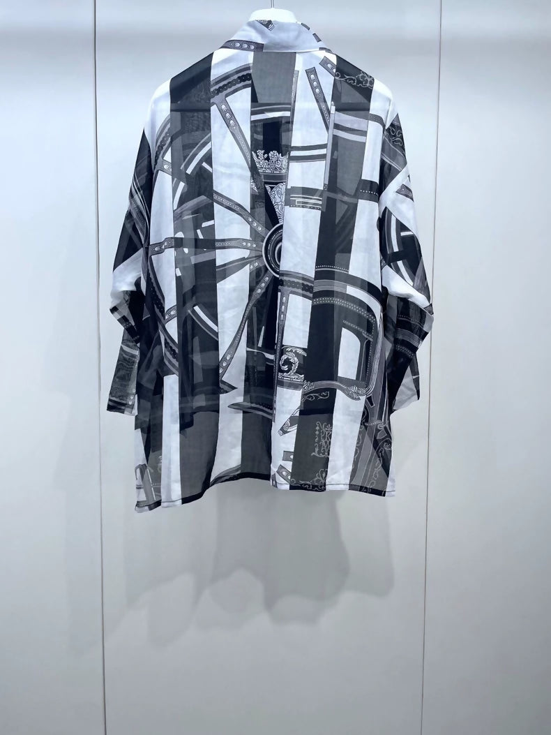 Hermès black & white top