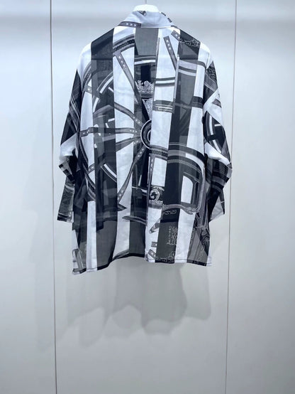 Hermès black & white top