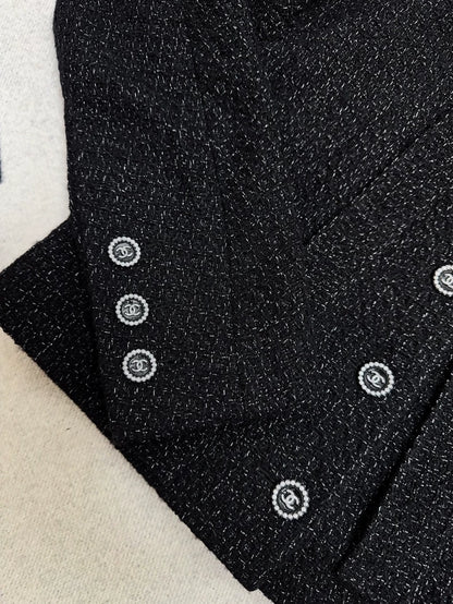 Chanel 24B black tweed jacket
