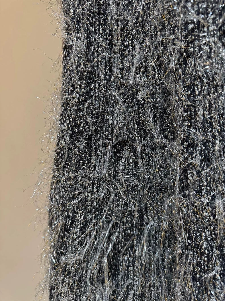 Chanel 19P silver thread tassel dress