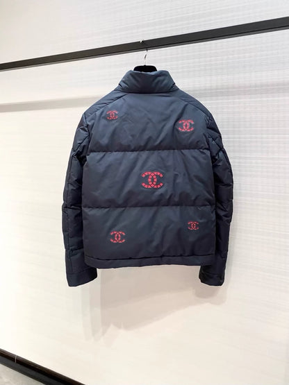 Chanel 21N black and red CC logo ski collection down jacket