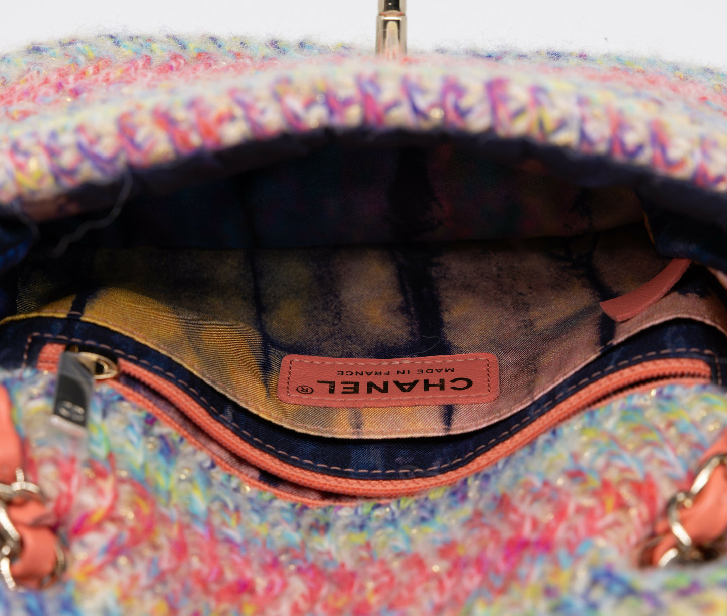 Chanel 2020 CC Multicolor Mini Knit Flap Bag