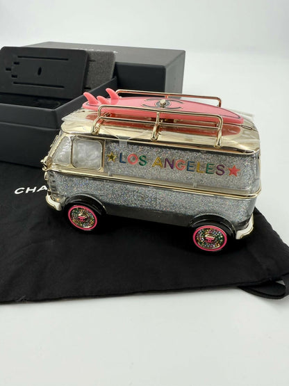 Chanel 2024 Glitter Lucite, Multicolor Rhinestone & Enamel Hollywood Mini Van